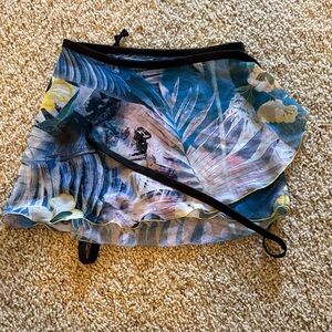 Tropical Print Ballet Wrap Skirt
